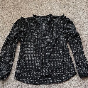 Elegant Black and White Polka Dot Blouse